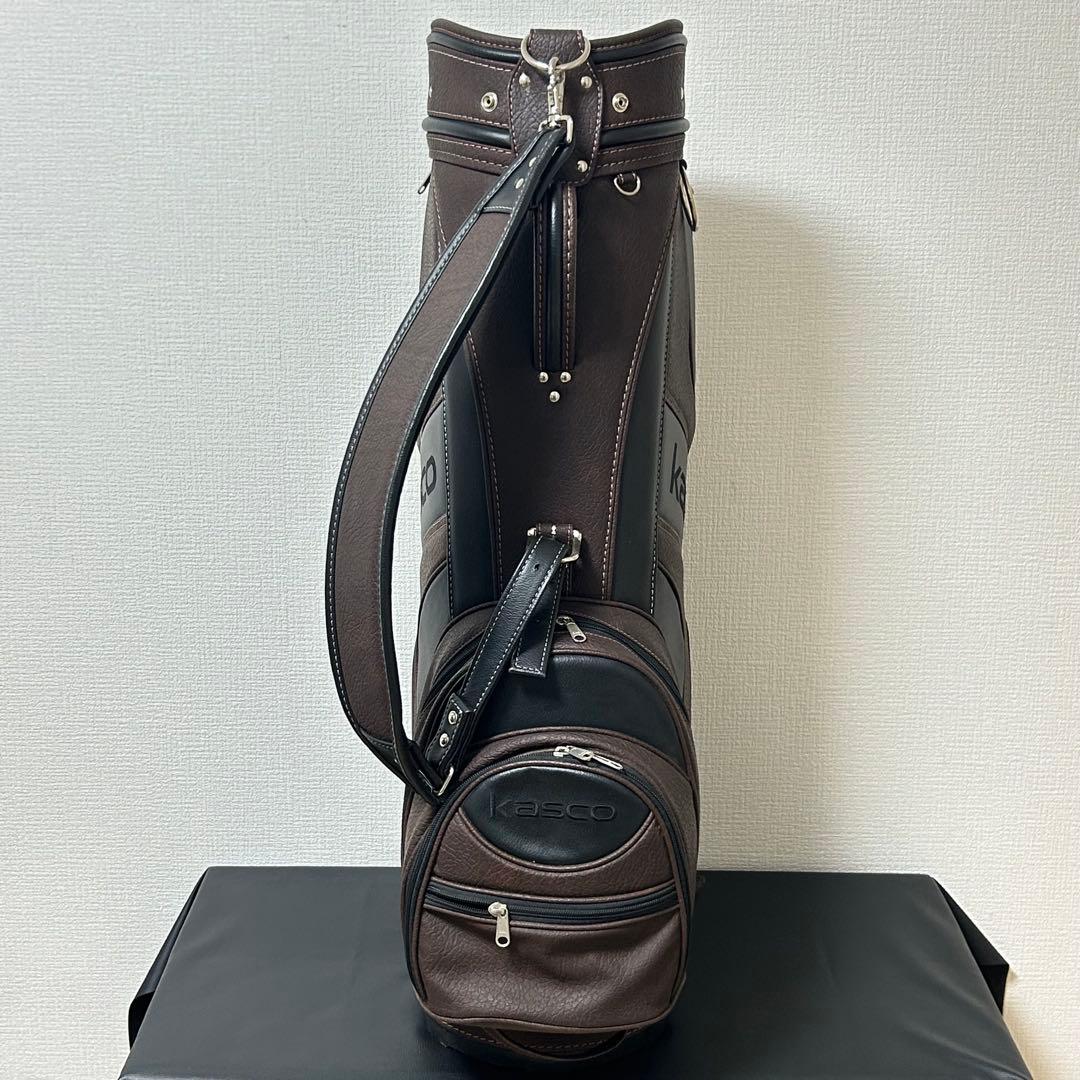 キャスコ Kasco キャディバッグ 9型 ブラウン×ブラック 美品 フード付
