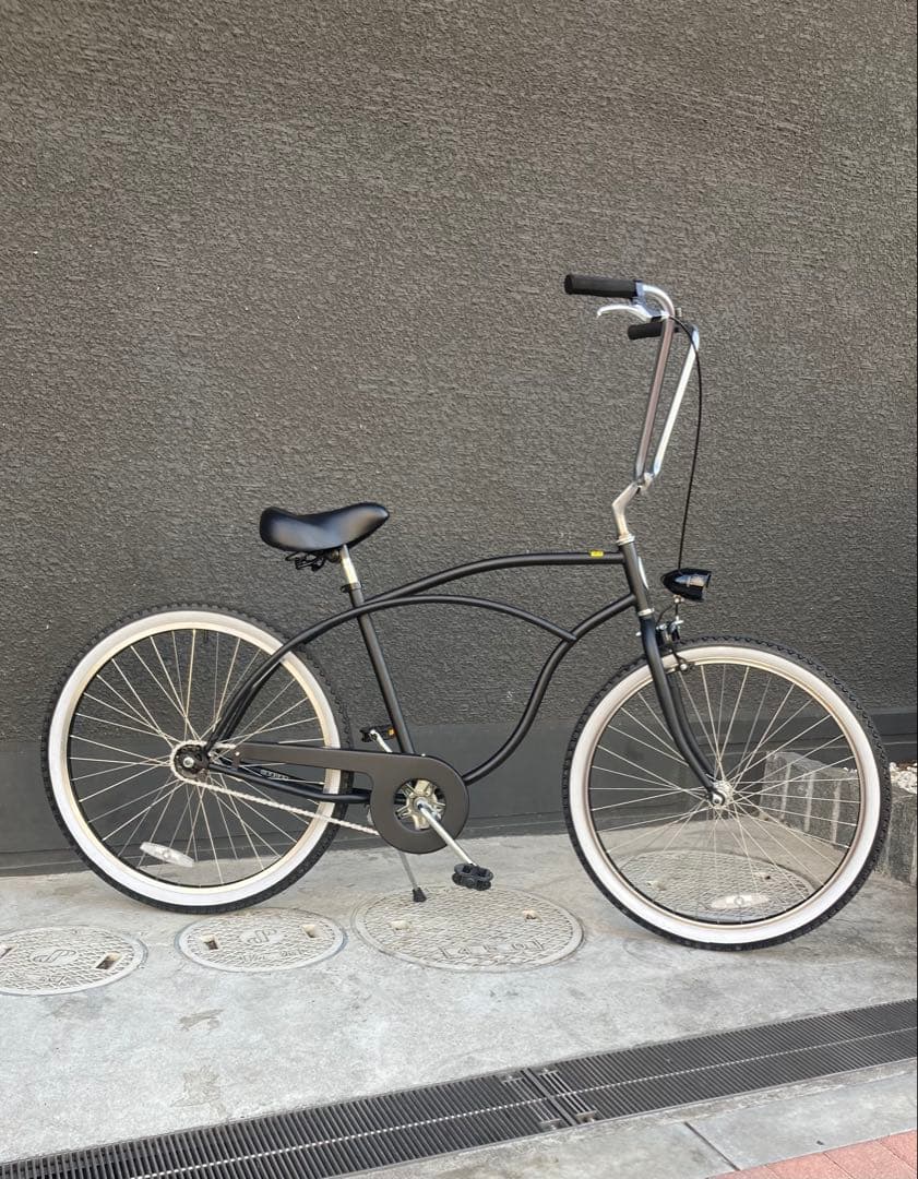 【新品】ビーチクルーザー_26インチ_マットブラック_エイプバーカスタム