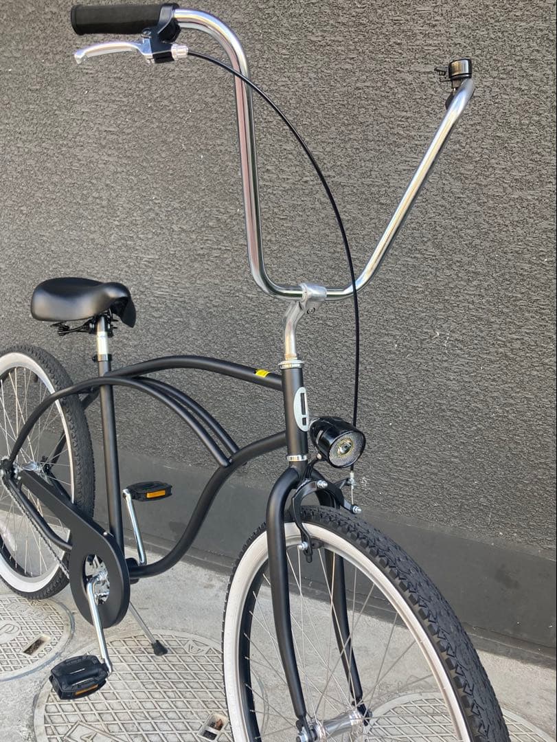 【新品】ビーチクルーザー_26インチ_マットブラック_エイプバーカスタム