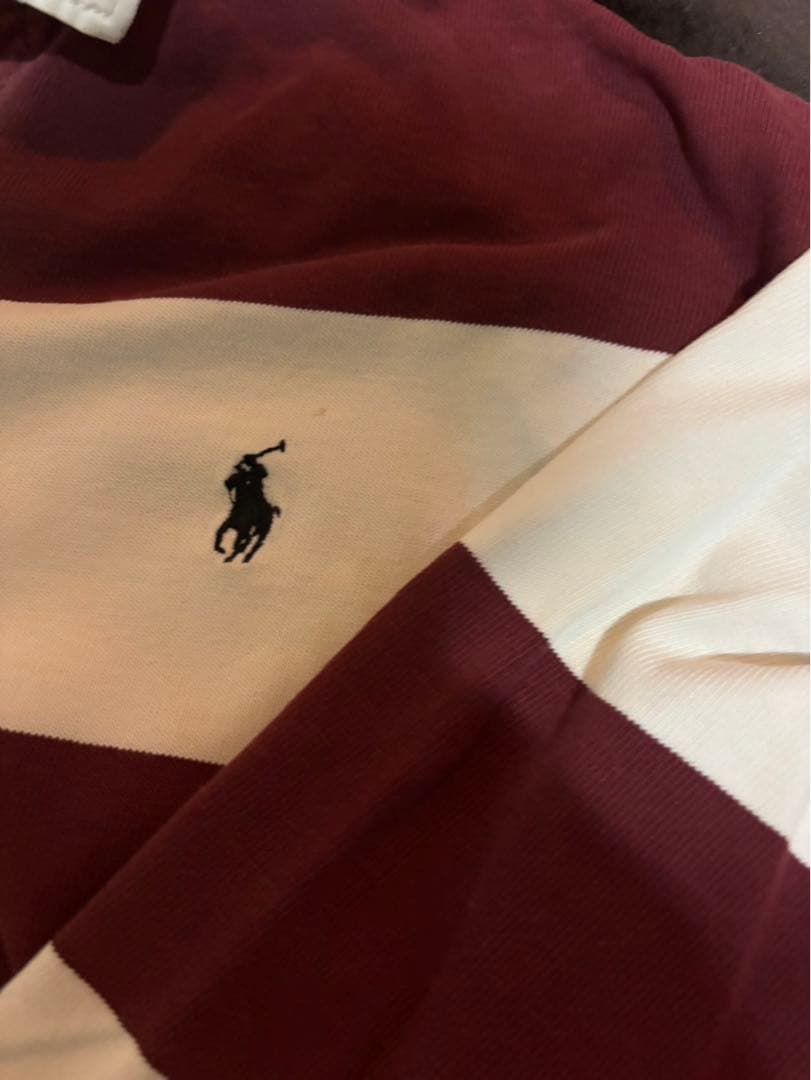 Polo by Ralph Lauren バーガンディストライプ ラガーシャツ