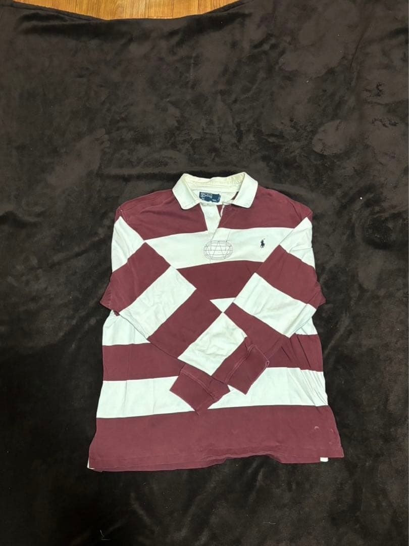 Polo by Ralph Lauren バーガンディストライプ ラガーシャツ