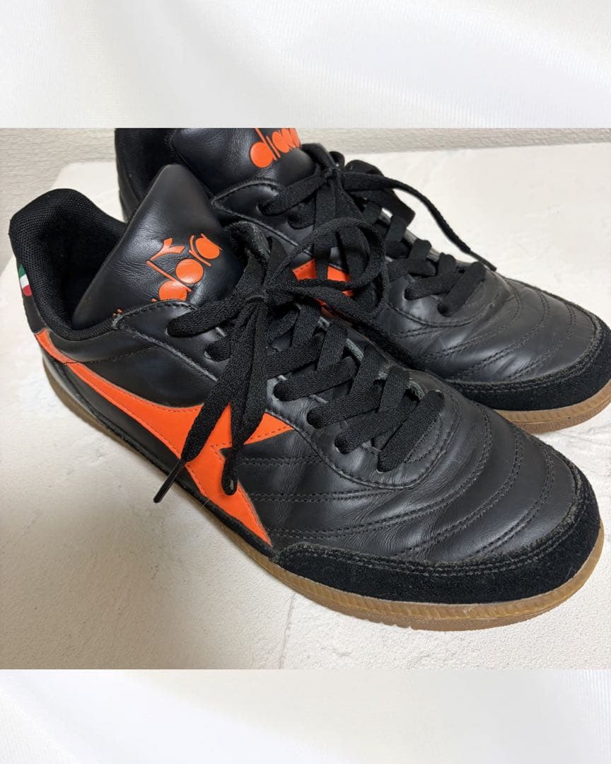 【限定1点】レア diadora ディアドラフットサル28.5 ブラックオレンジ