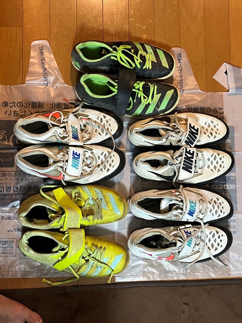 NIKE、adidas スローイングシューズ、投擲シューズ 5足セット　28cm
