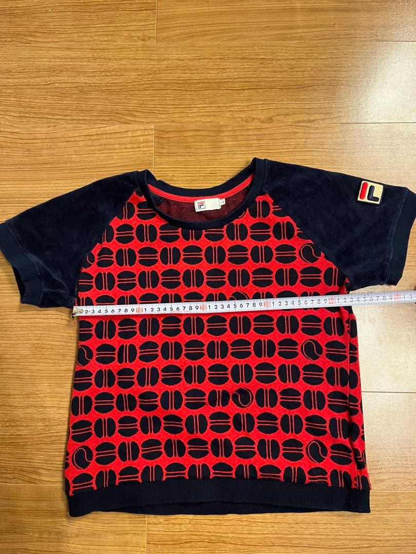 FILA フィラ セットアップ テニスウェア テニスボール柄 L 赤 紺