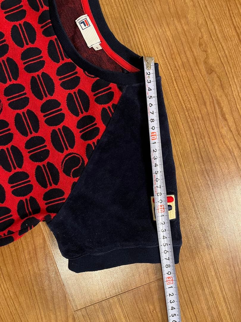 FILA フィラ セットアップ テニスウェア テニスボール柄 L 赤 紺