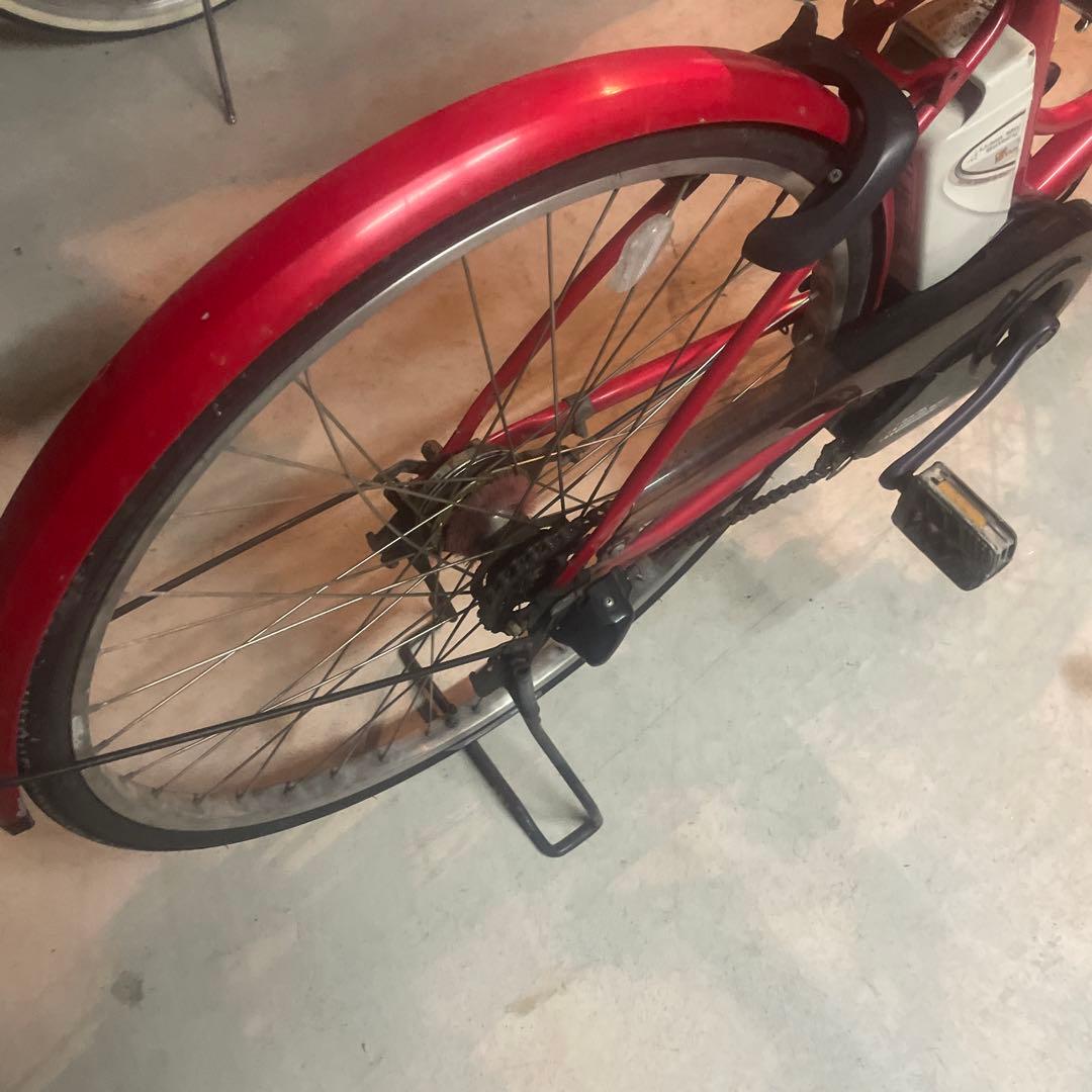 電動アシスト自転車　赤　バスケット付き