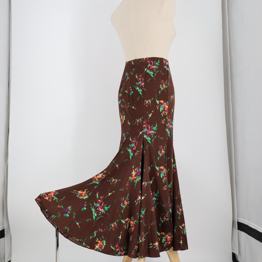 【美品 日本製 フラメンコ衣装】ブラウン CHACOTT ファルダ スカート