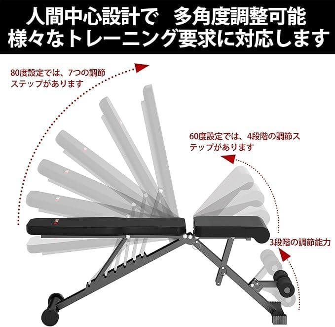 【新品未使用未開封＆送料込】自宅筋トレ用トレーニングベンチ ブラック