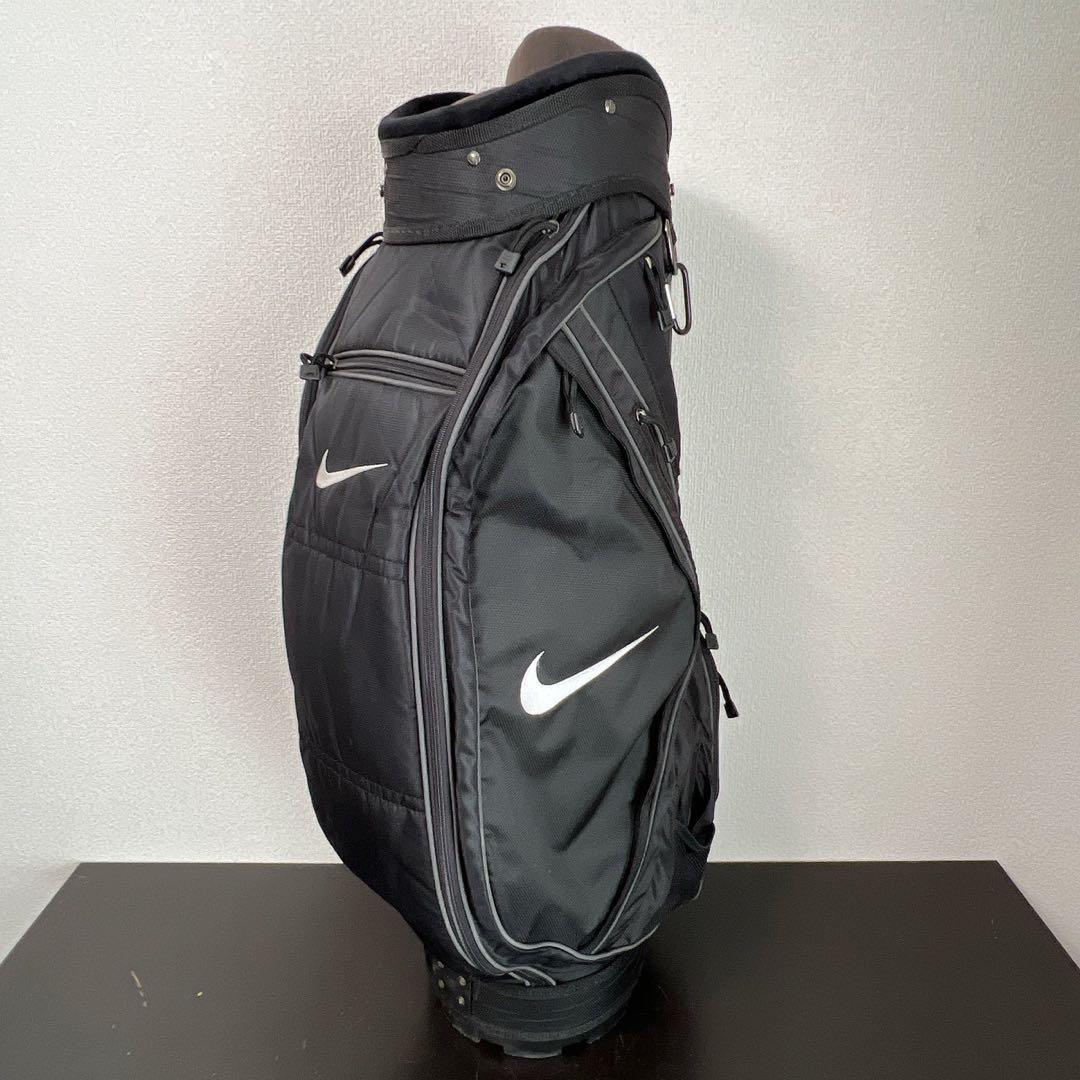 希少 ナイキ NIKE キャディバッグ ブラック 6分割 フード付 ゴルフバッグ