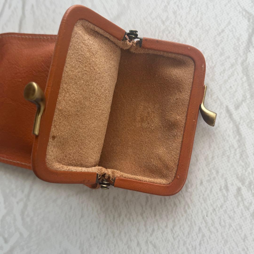 【美品】ILBISONTE イルビゾンテ レザー がま口 ポーチ ペンケース