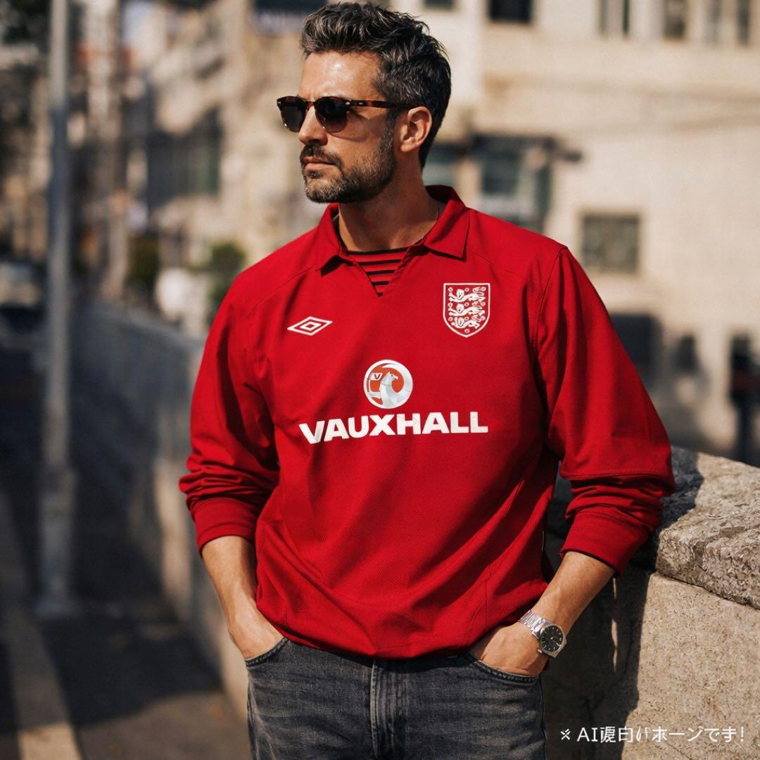 Umbro イングランド代表 ウォームアッププルオーバー刺繍ロゴ XXL 赤