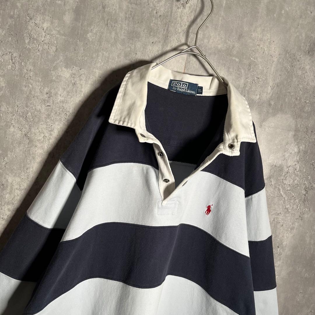 ⭐️希少⭐️ラルフローレン ラガーシャツ ボーダー XL ビッグサイズ ネイビー