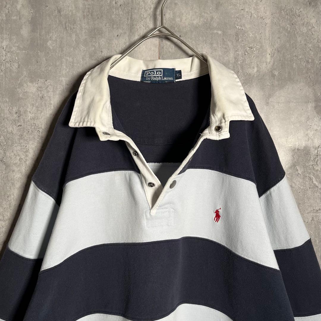 ⭐️希少⭐️ラルフローレン ラガーシャツ ボーダー XL ビッグサイズ ネイビー