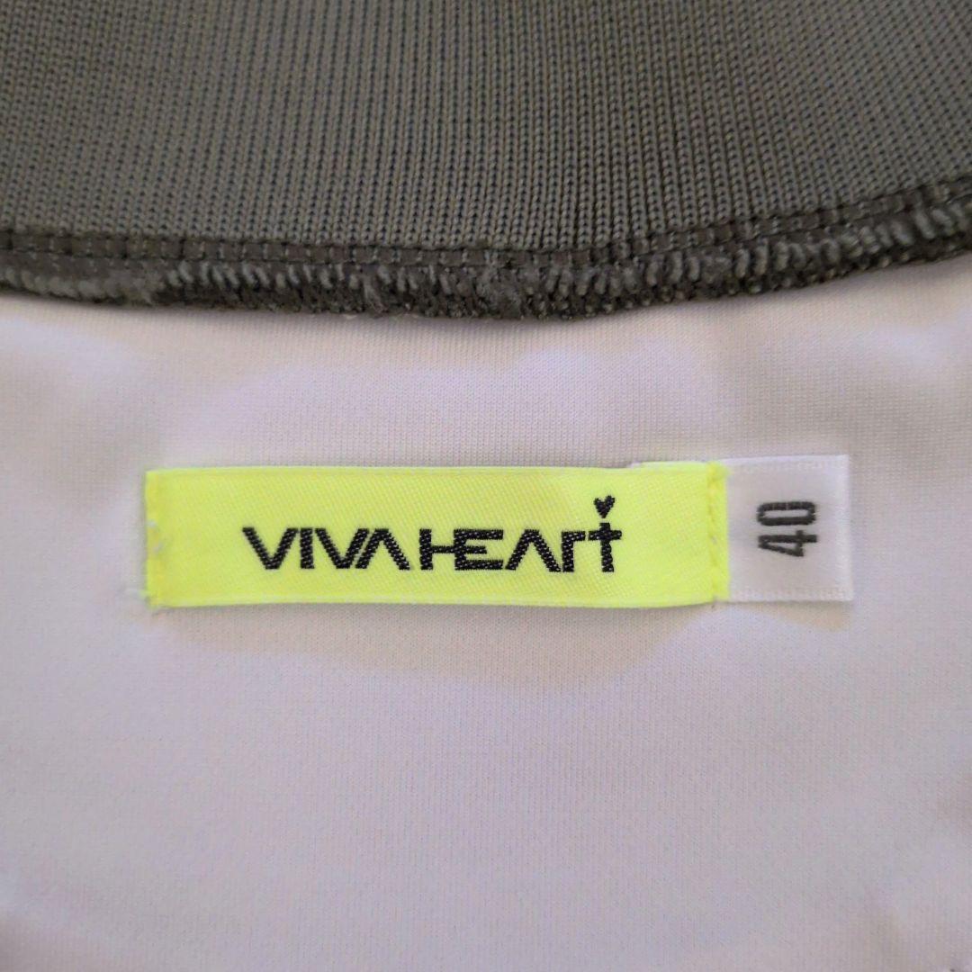 VIVA HEARTビバハート ベア鹿の子 ストレッチ モックネック 長袖シャツ