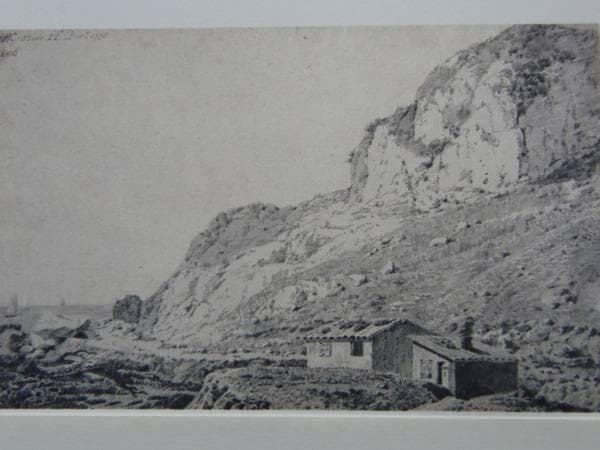 ジョゼフ・ライト・オヴ・ダービー、ニース海岸にある小屋、希少画集画