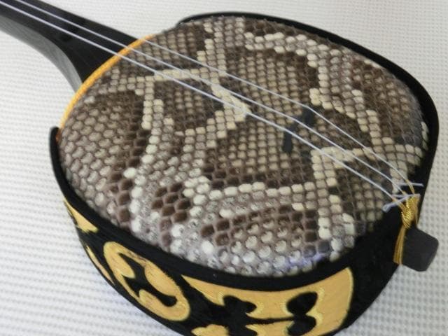 初心者にもおすすめのエレキ三線（蛇本皮強化張り）セット　新品未使用品