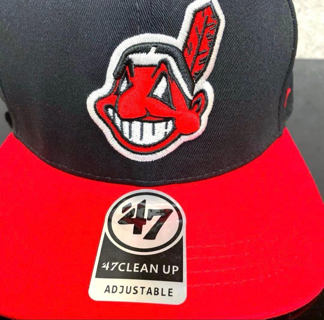 インディアンス　キャップ MLB 47 メジャーリーグベースボール　黒