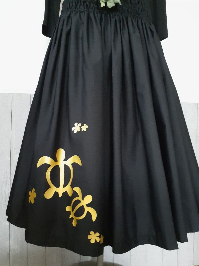 フラダンス パウスカート※ 親子 ホヌ※ ゴールド※ お仕立てします※ 新品※