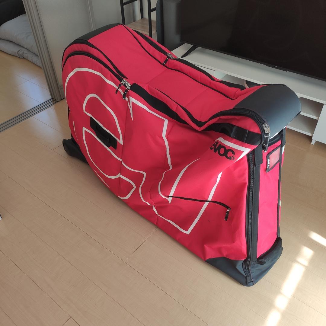 EVOC バイクトラベルバッグ レッド 美品 付属品完備 1回使用