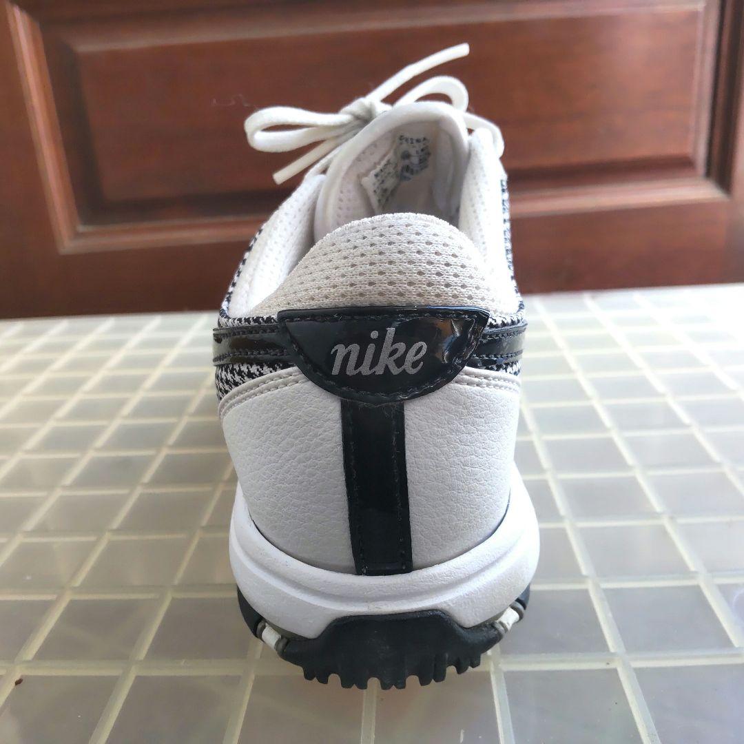 【Nike Air 】TaC ゴルフシューズ 白/黒千鳥格子柄　22.5cm
