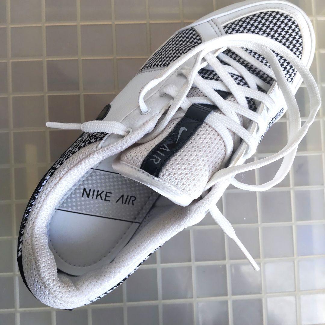 【Nike Air 】TaC ゴルフシューズ 白/黒千鳥格子柄　22.5cm