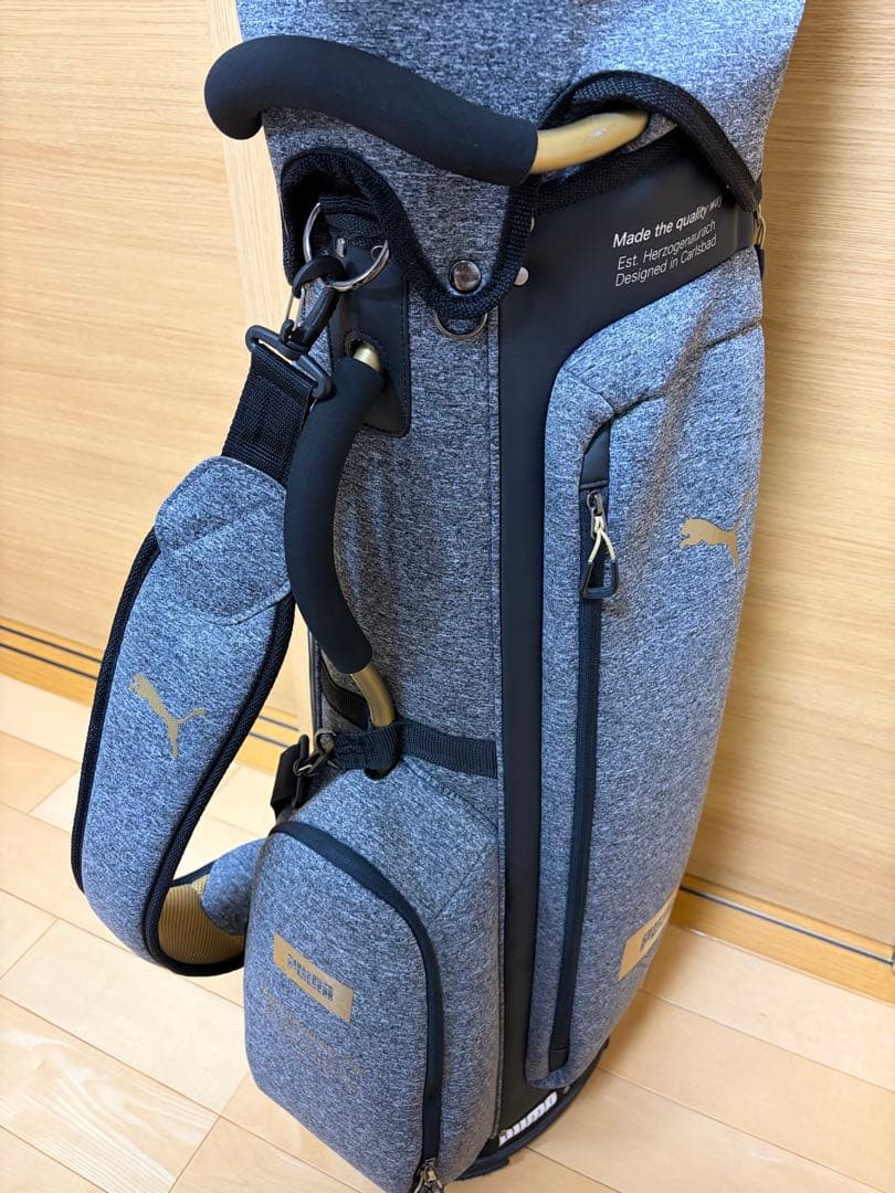 PUMA GOLF キャディバッグ フード付 9.5型 グレー ヘザー CB