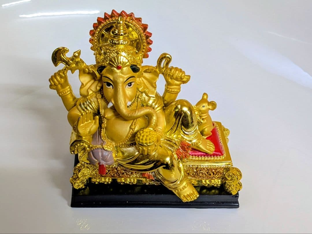 タイの黄金ガネーシャ像 願望成就 知恵の神 ヨガ 金運 商売繁盛