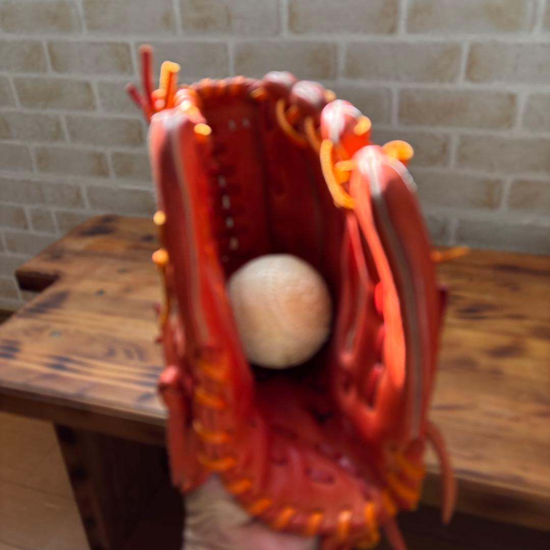 Mizuno 軟式グローブ 右投げ オレンジ