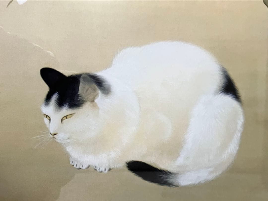 猫で有名な日本画家『菱田春草』のシルクスクリーン2作品、『梅猫』、『黒き猫』