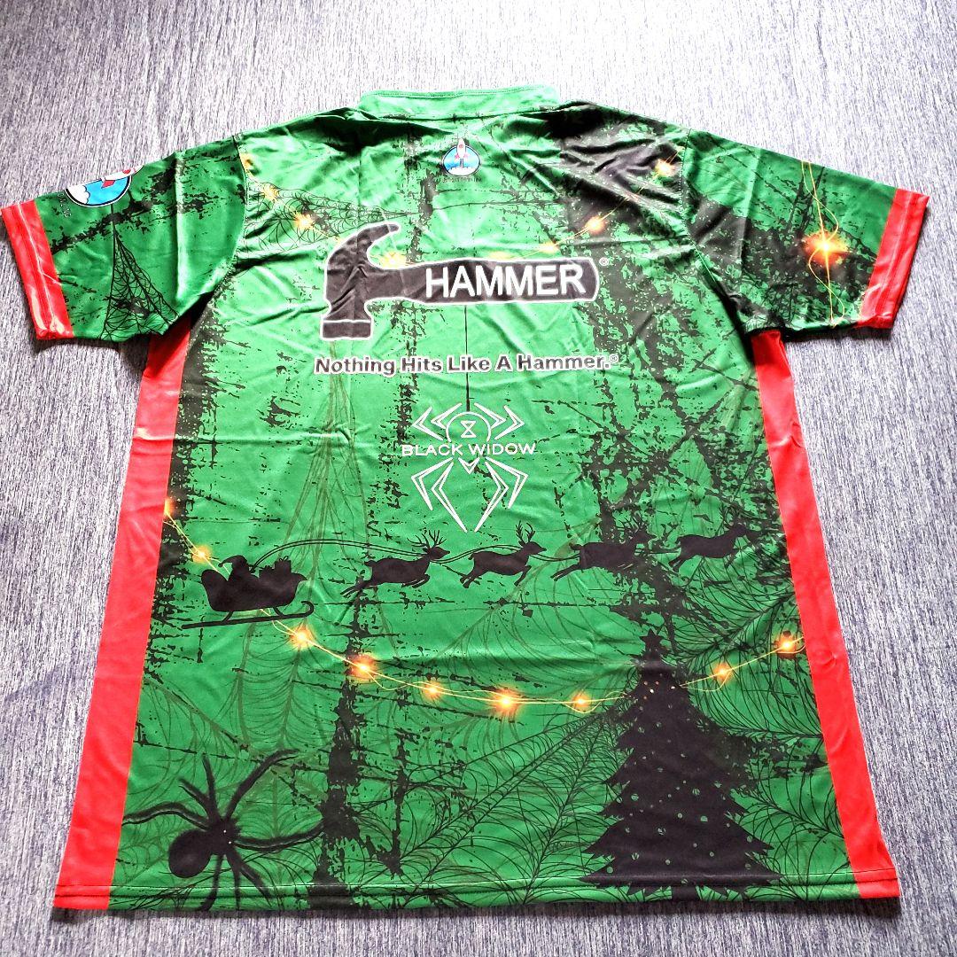新品✨ブラックウィドー【日本サイズ4L】グリーン　大きめ　ボウリング　ロゴ入り