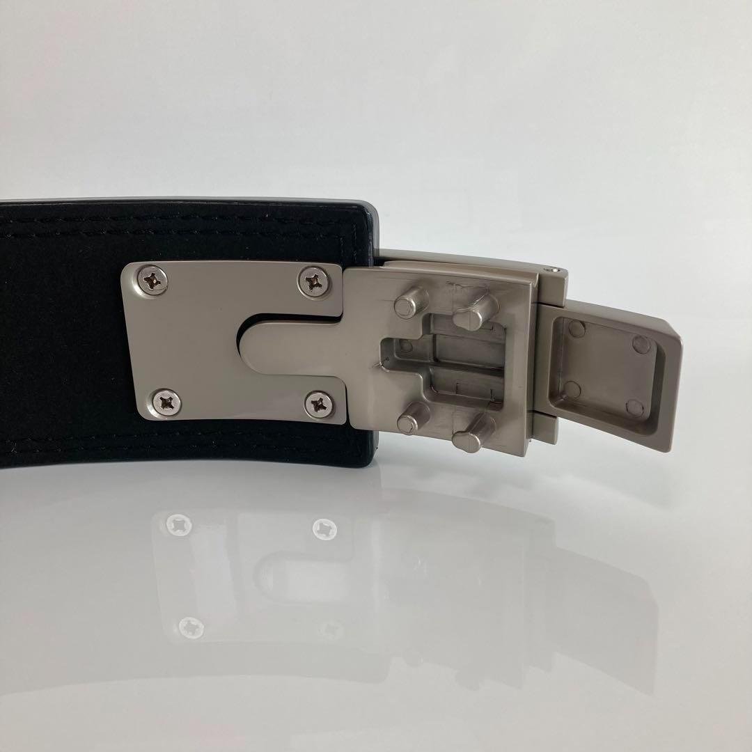 新品 パワーベルト レバーアクション Ｍサイズ ワンタッチ可変式　黒×シルバー