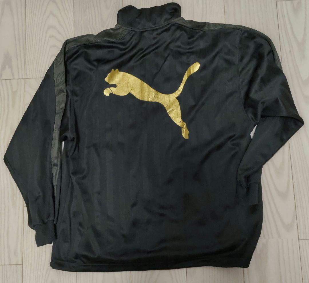 PUMA ジャージ 黒 ゴールドロゴ　上下　L-O