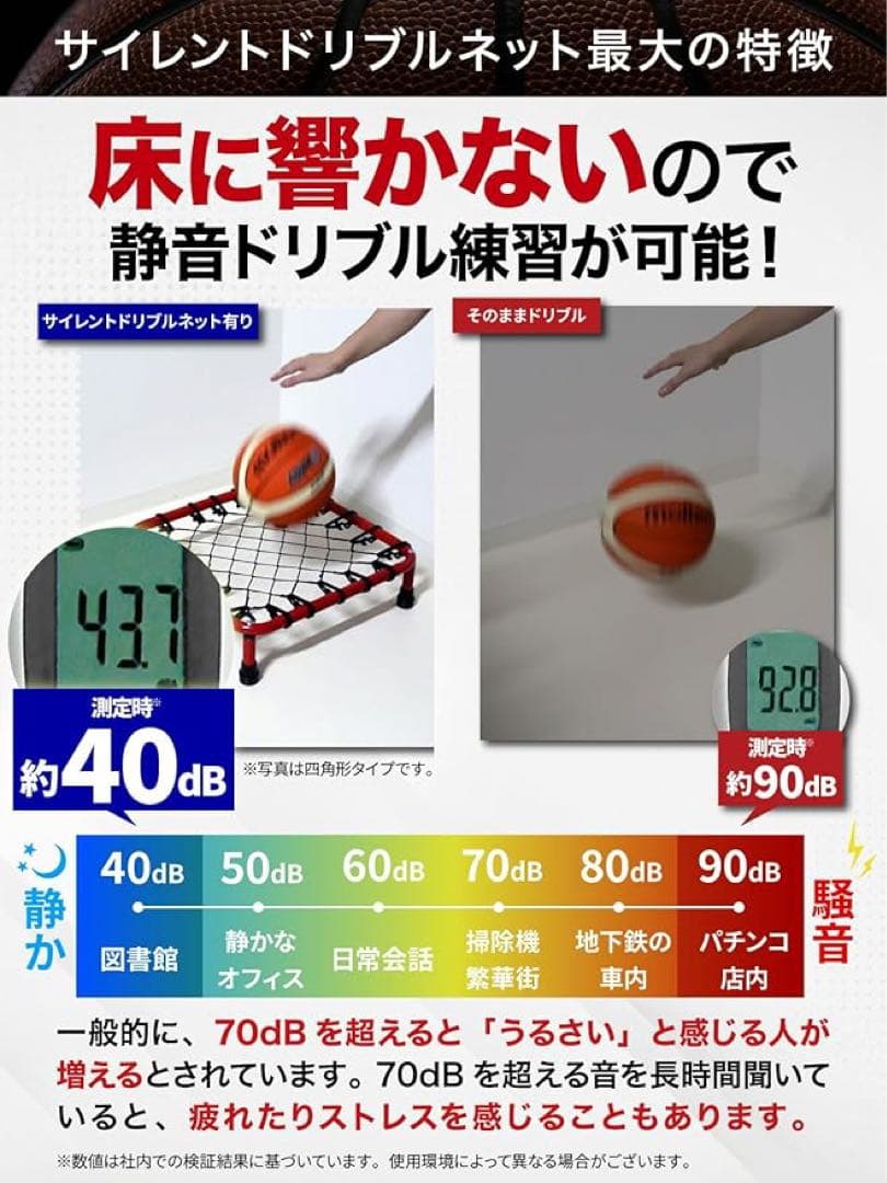 ドリブル 練習 バスケ ドリブルネット 室内 屋内 マンション 静音 防音 防振