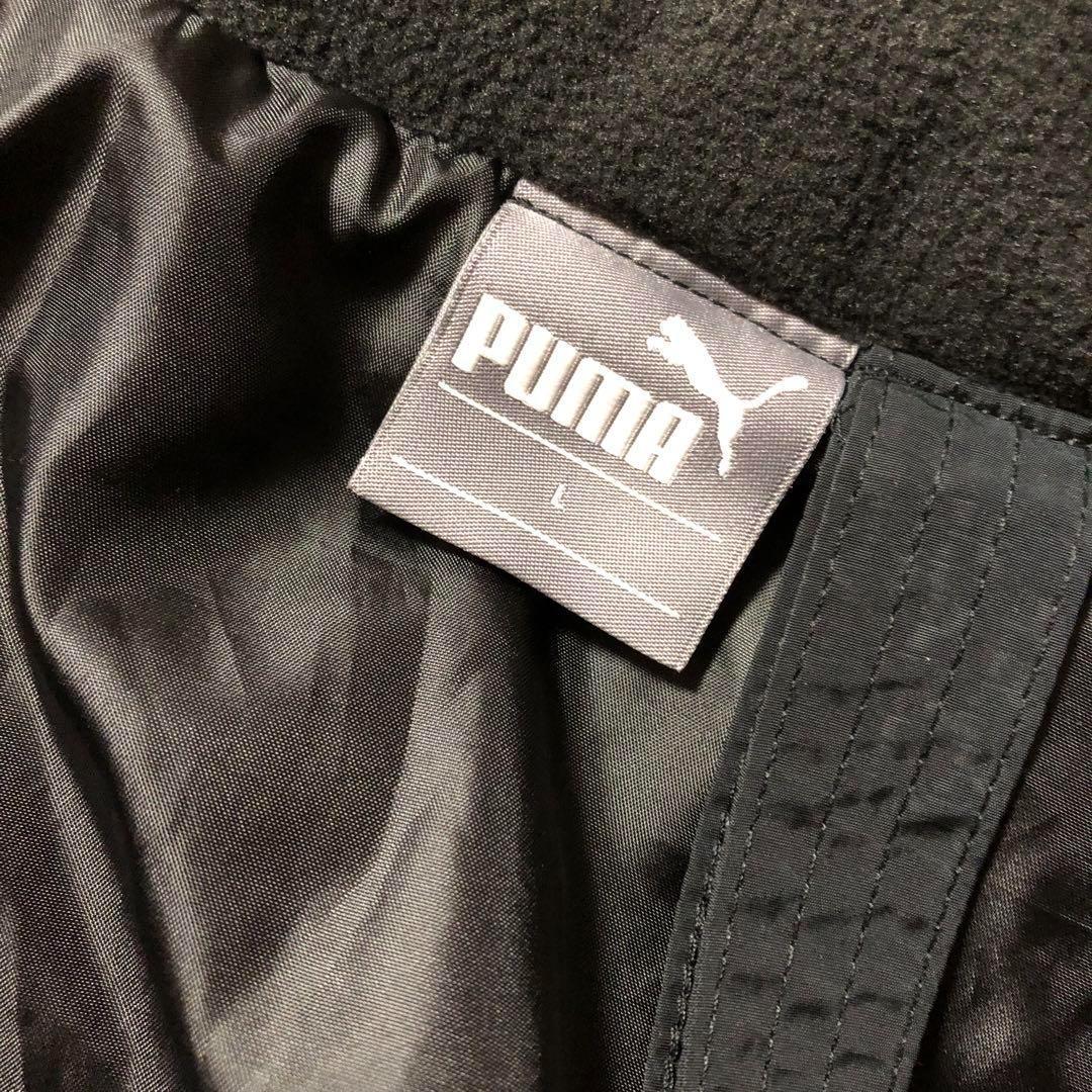 りくれん　極美品　PUMA プーマ　ベンチコート　ロゴ　ブラック　Lサイズ