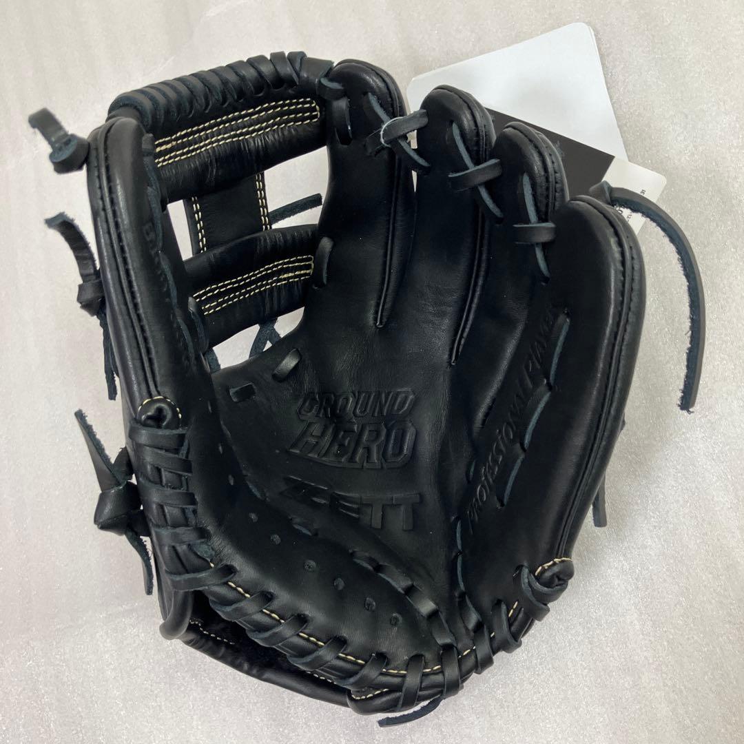 未使用　ZETT ゼット　少年軟式グローブ グランドヒーロー　右投げ　黒　SS