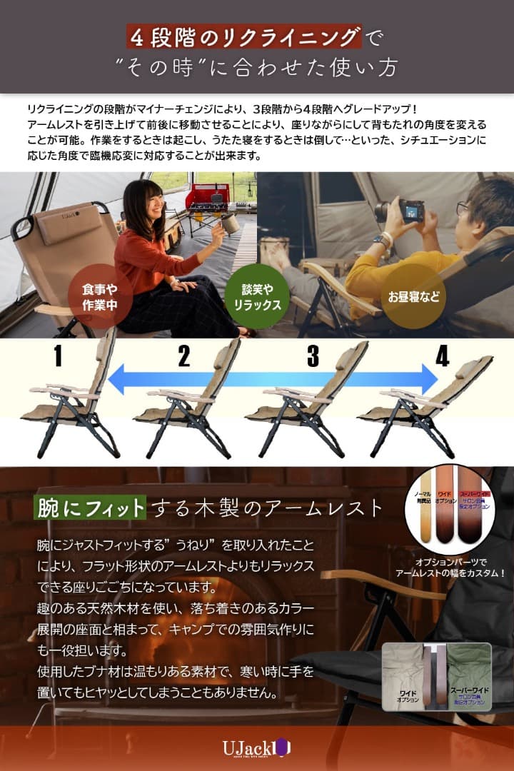 UJack(ユージャック) 難燃 リクライニング ローチェア