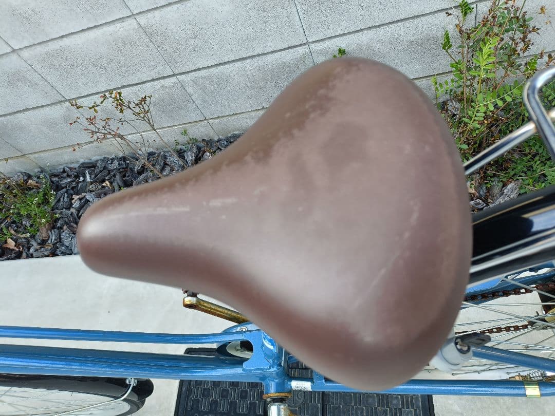 青色シティサイクル 前カゴ付き