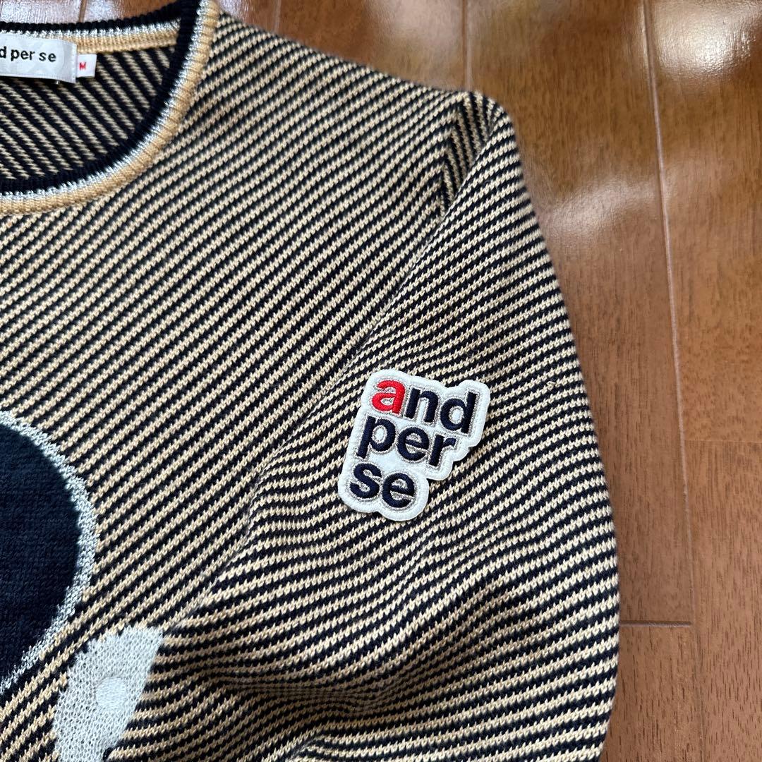 ☆and per se☆ M レディース セーター ビッグロゴ 茶系