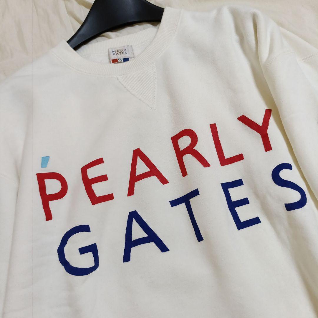 美品　PEARLY GATES ロゴプリント　刺繍入り　スウェット　トレーナーＬ