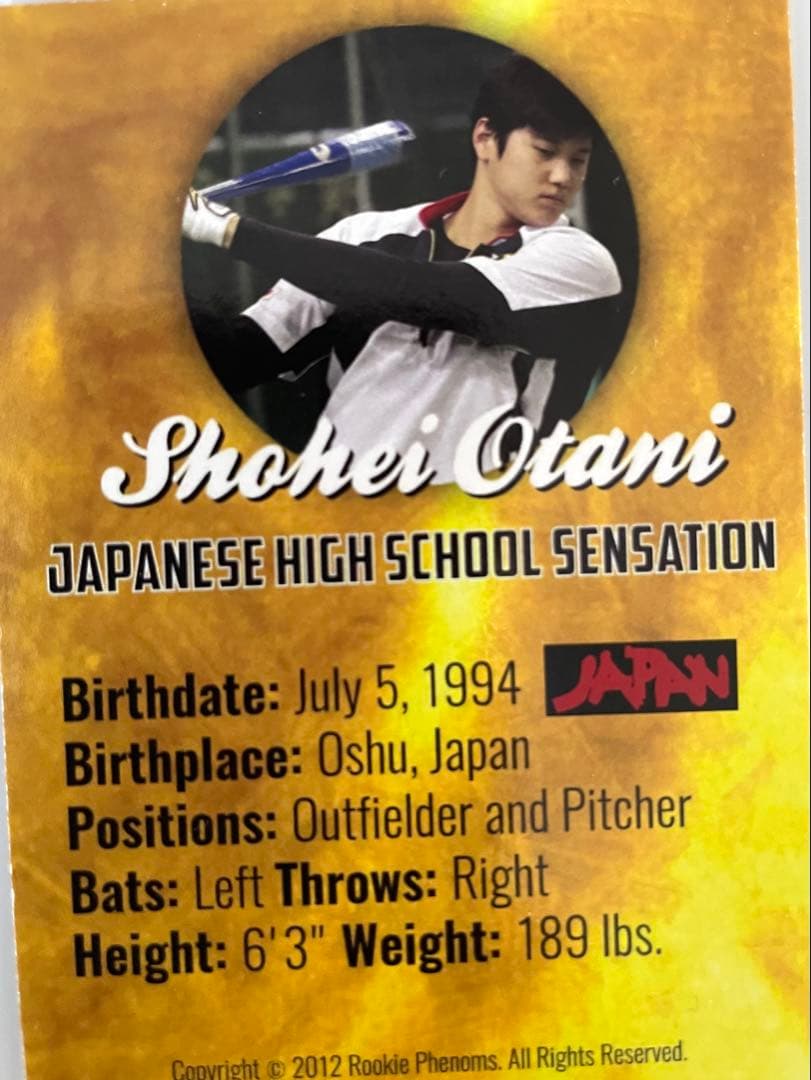 大谷翔平　直筆サイン＆フォトセットオマケ-ROOKIE CARD
