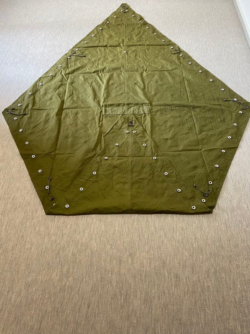 【極美品・展開図有】 ノルウェー軍幕 OD 1枚