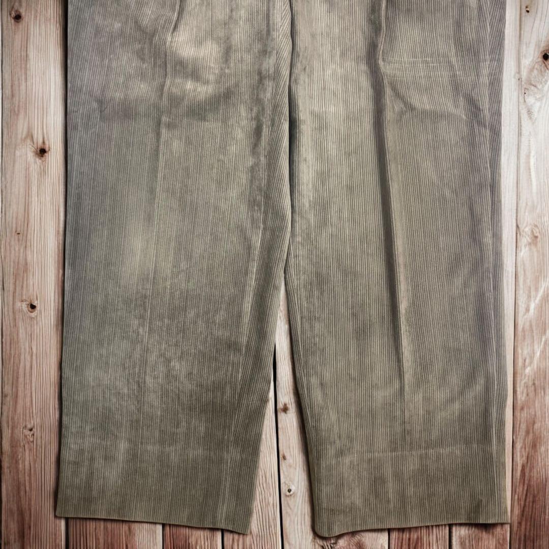 10M296◯ DAKS ベロア ツータック ワイド スラックス ゴルフパンツ