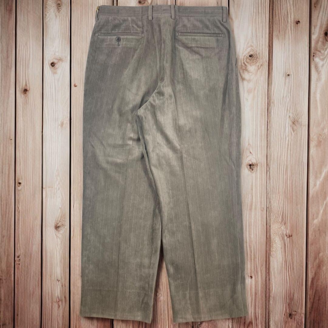 10M296◯ DAKS ベロア ツータック ワイド スラックス ゴルフパンツ