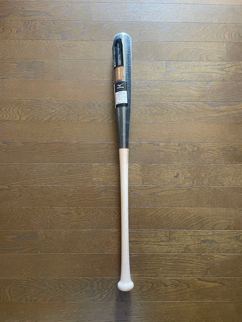 ミズノ　展示会限定　軟式木製バット　ブラック×白木　85cm730g