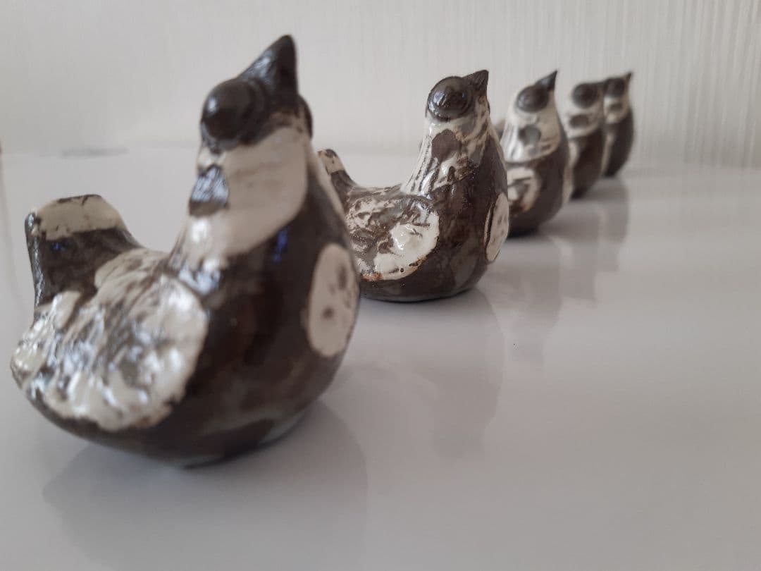 下村良之介 やけもの (陶器) 鳥形 箸置き オブジェ 新品 日本画家