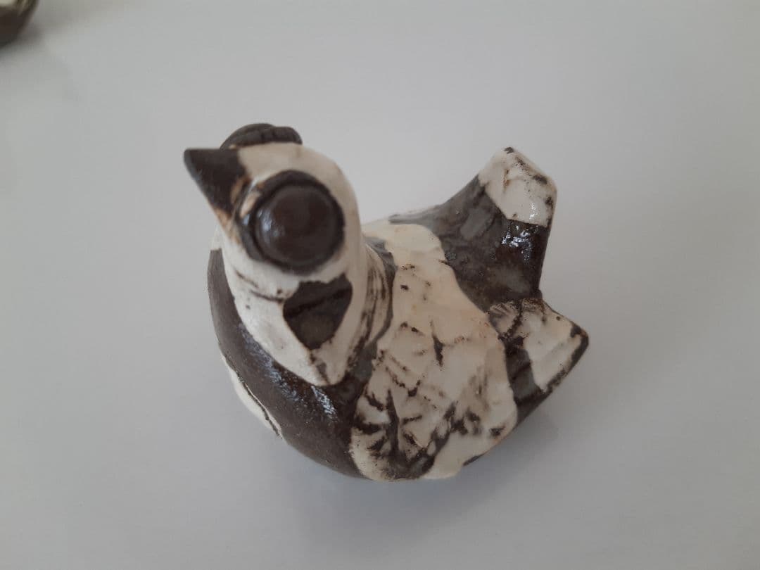 下村良之介 やけもの (陶器) 鳥形 箸置き オブジェ 新品 日本画家