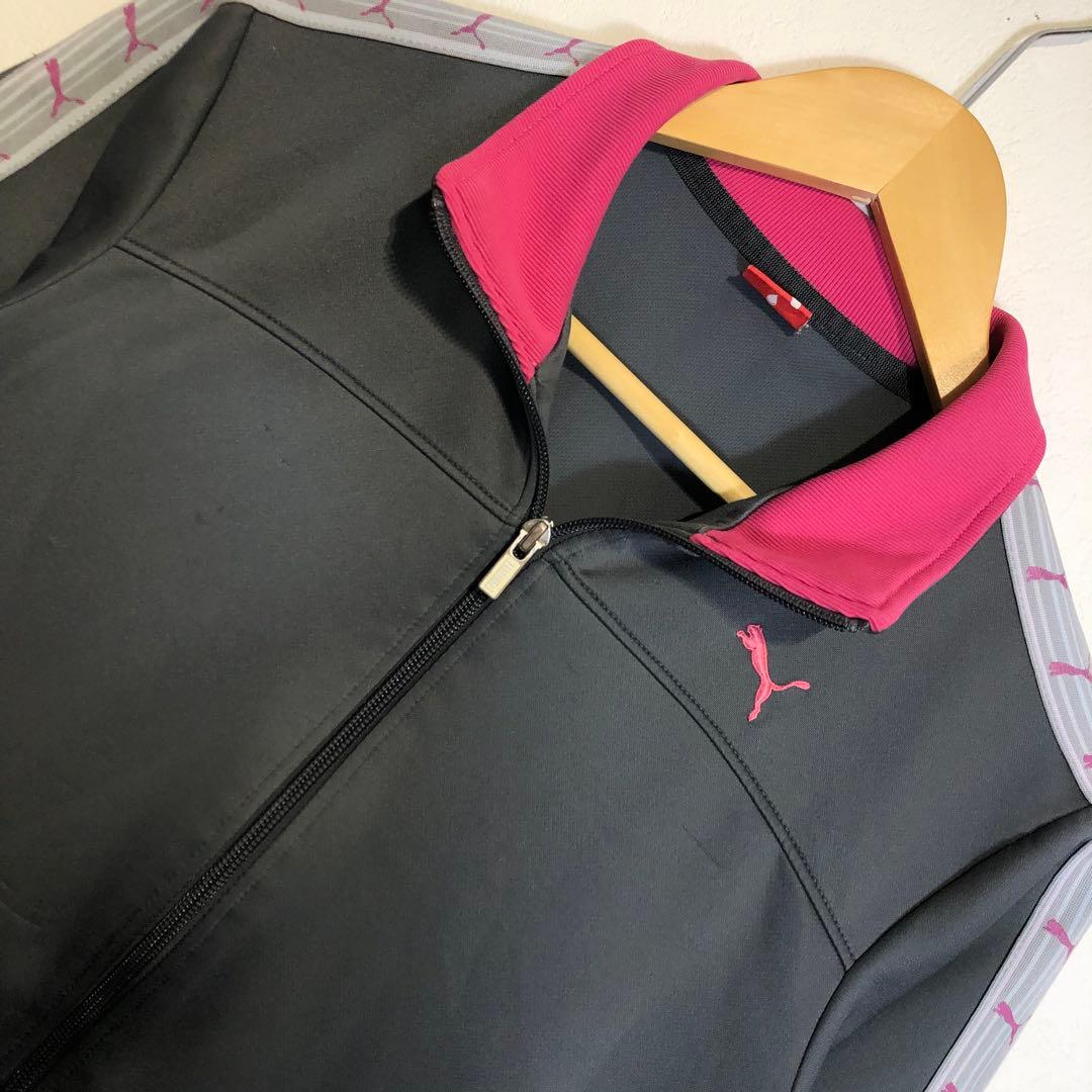 【美品】PUMA/スポーツウェア/ジャージ/ピンク・チャコール/フォローで割引♪