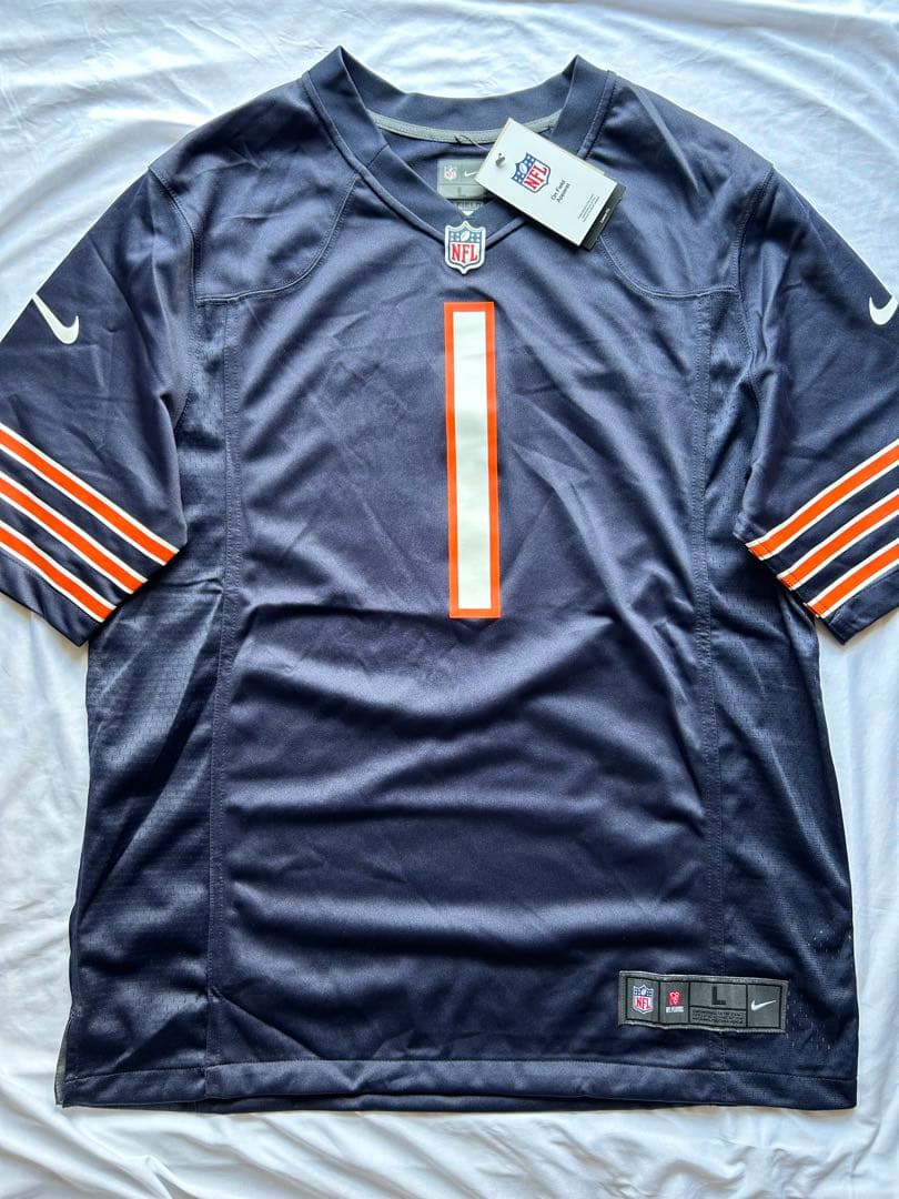 値下げ 新品未使用 NFL L ベアーズ ジャスティンフィールズ ゲームジャージ