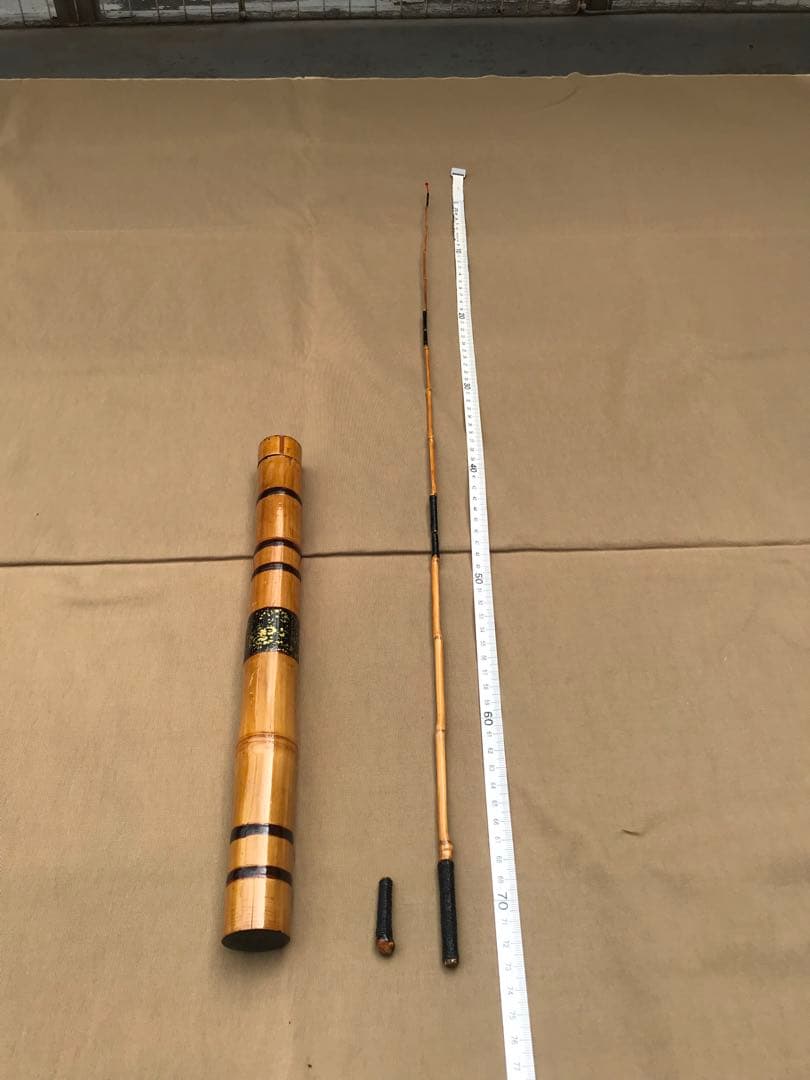 和竹 タナゴ竿　3本紡　ケース付き　カシュウ塗り　手作り品③