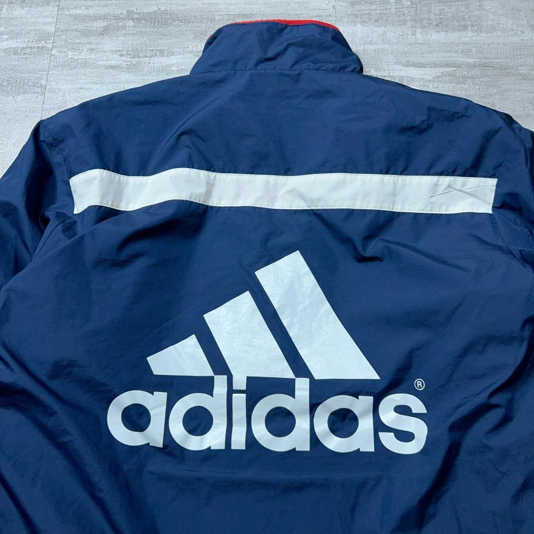 美品 adidas 防寒 裏地 ウィンドブレーカー上下セット メンズ Mネイビー